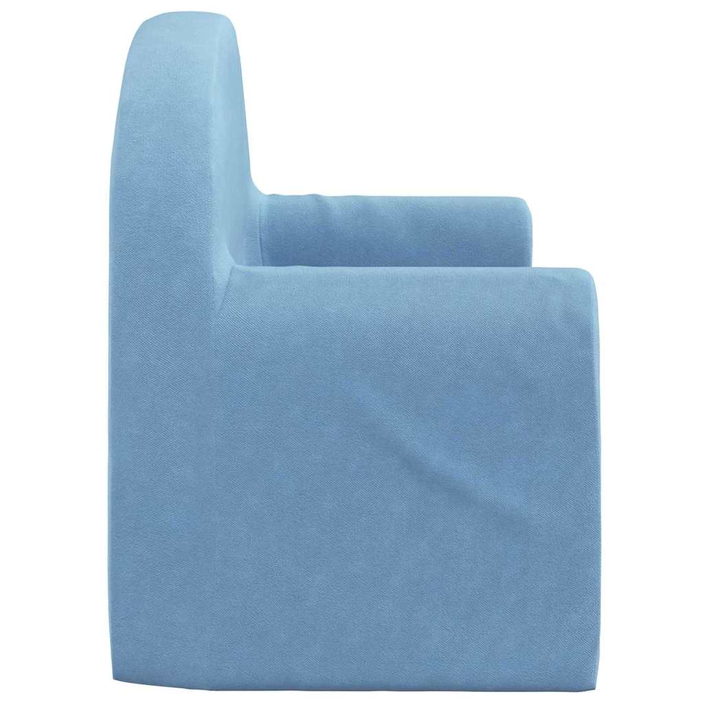vidaXL 2-os. sofa dla dzieci, niebieska, miękki plusz