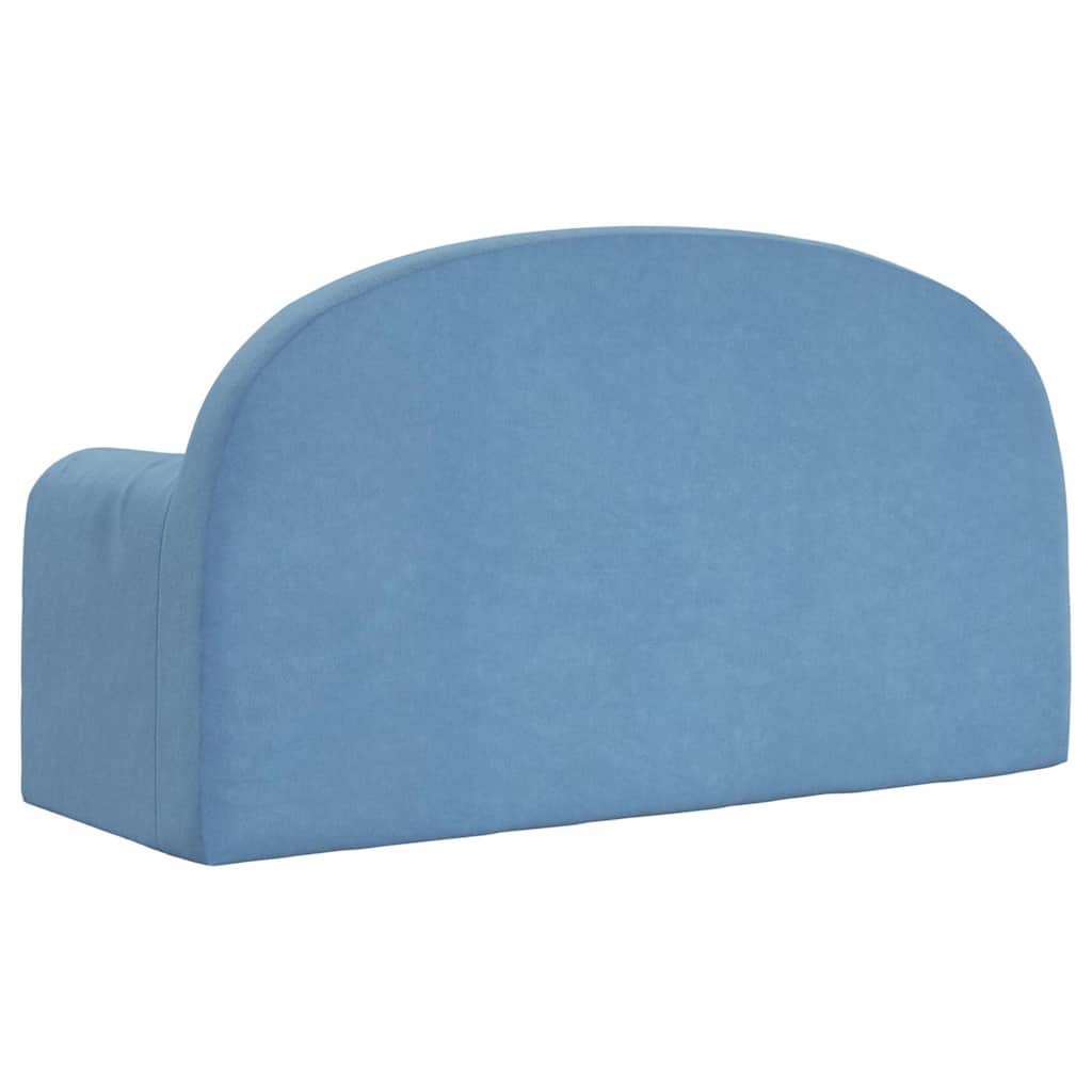 vidaXL 2-os. sofa dla dzieci, niebieska, miękki plusz