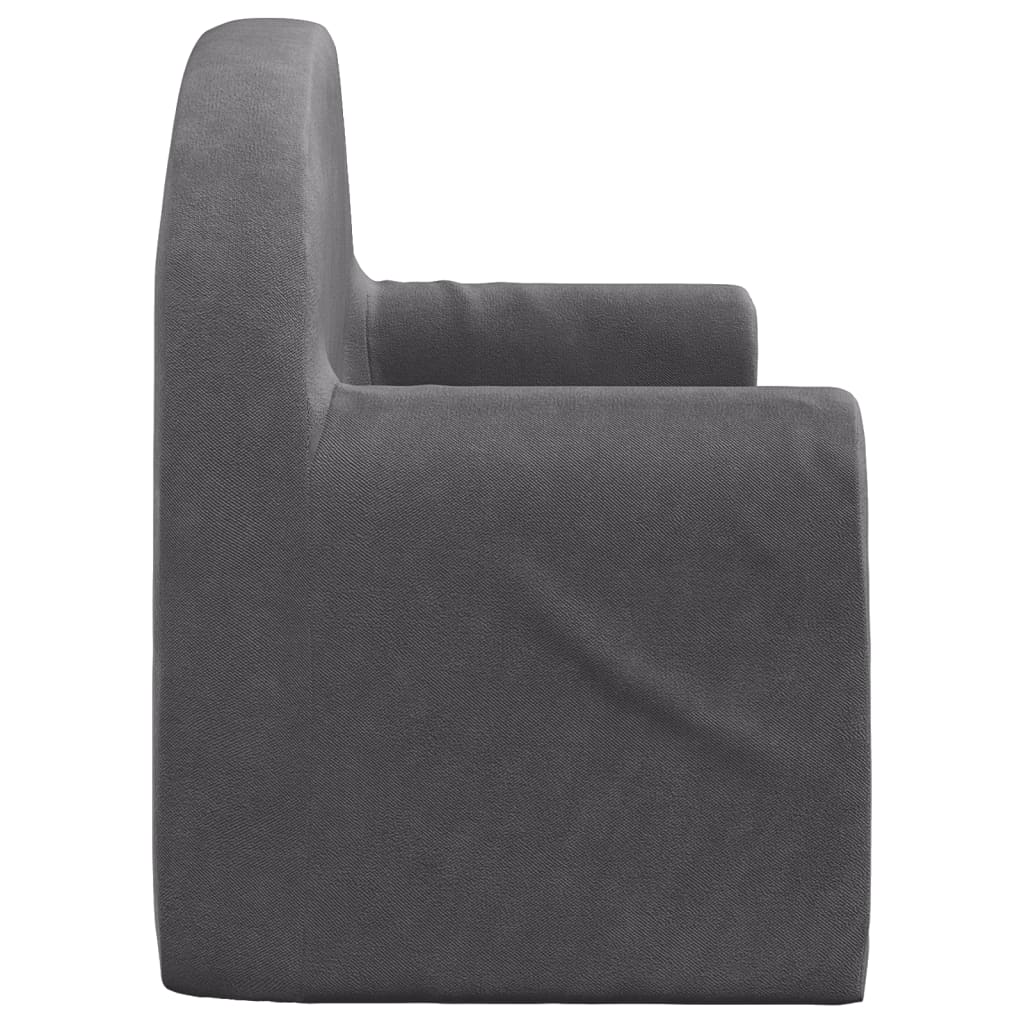 vidaXL 2-os. sofa dla dzieci, rozkładana, antracytowa, miękki plusz