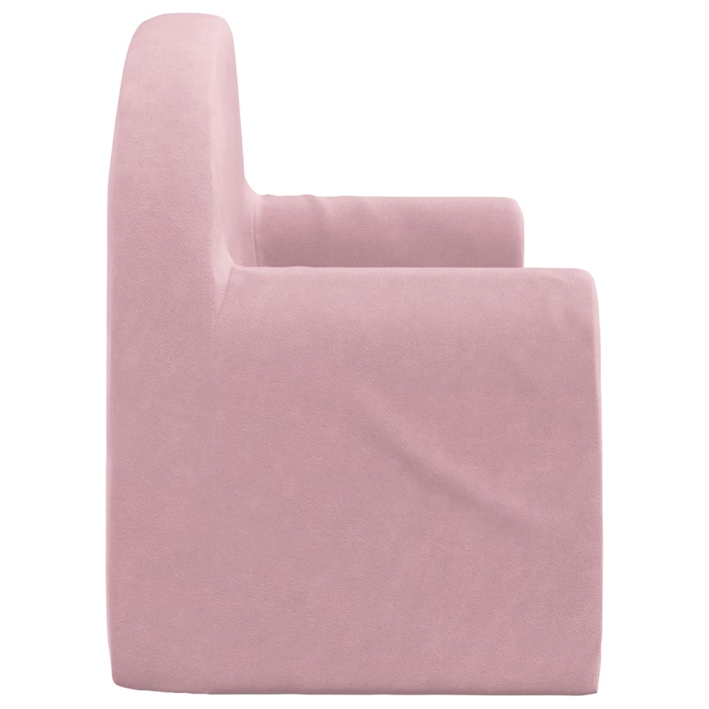 vidaXL 2-os. sofa dla dzieci, rozkładana, różowa, miękki plusz