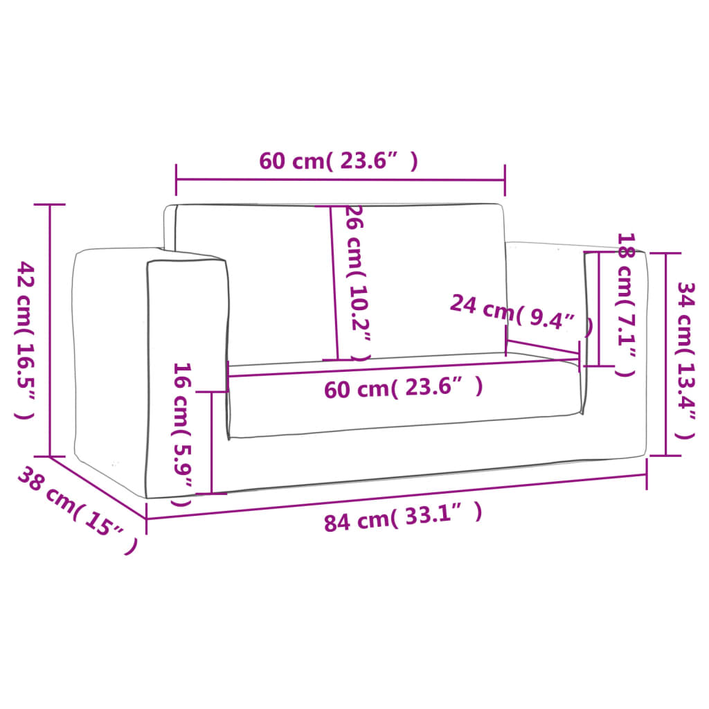 vidaXL 2-os. sofa dla dzieci, rozkładana, szara w gwiazdki, plusz