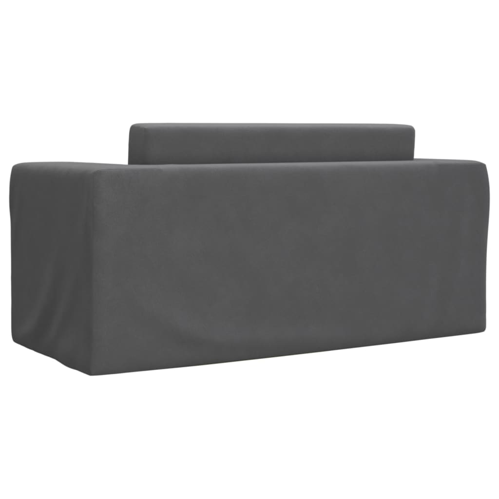 vidaXL 2-os. sofa dla dzieci, rozkładana, antracytowa, miękki plusz
