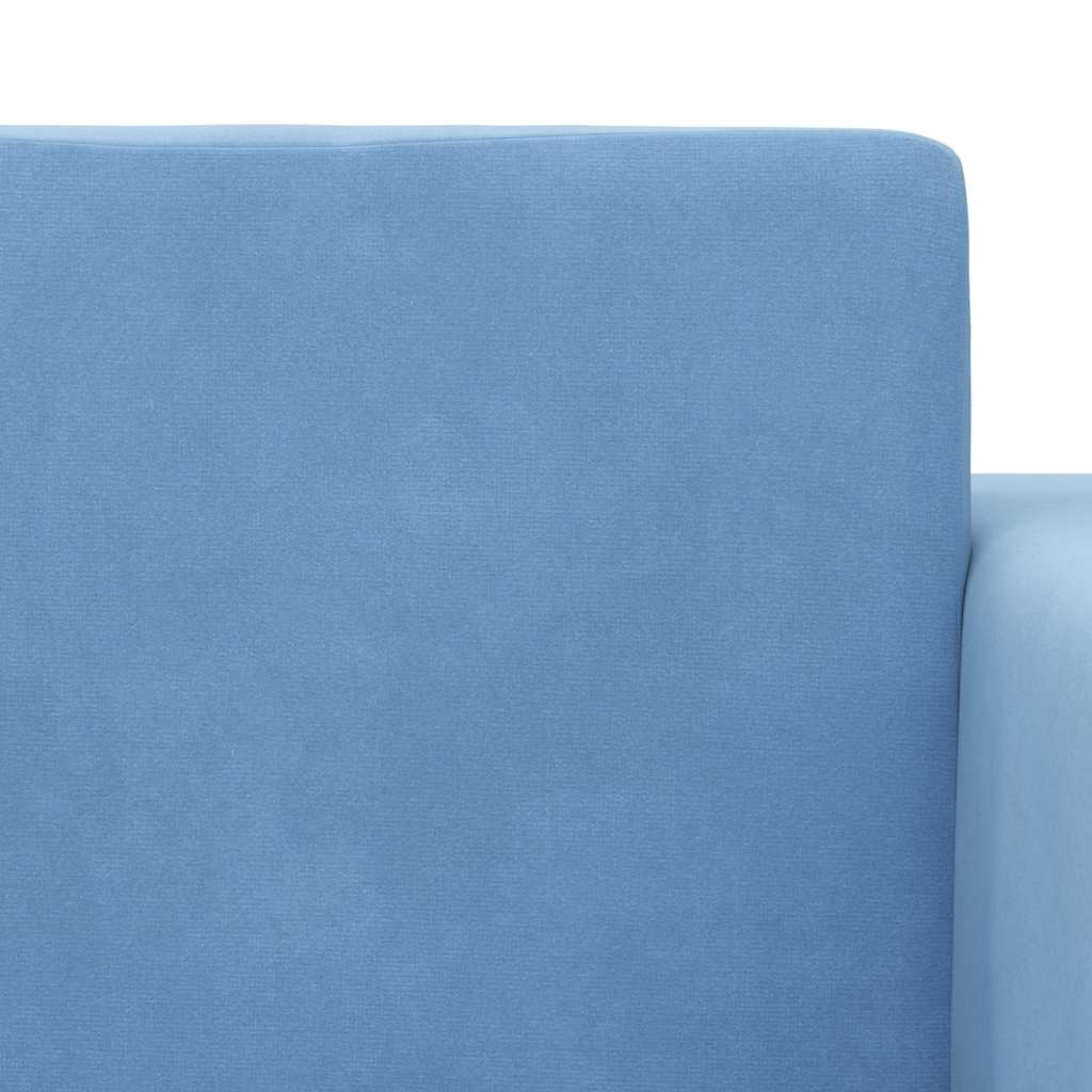 vidaXL 2-os. sofa dla dzieci, rozkładana, niebieska, miękki plusz