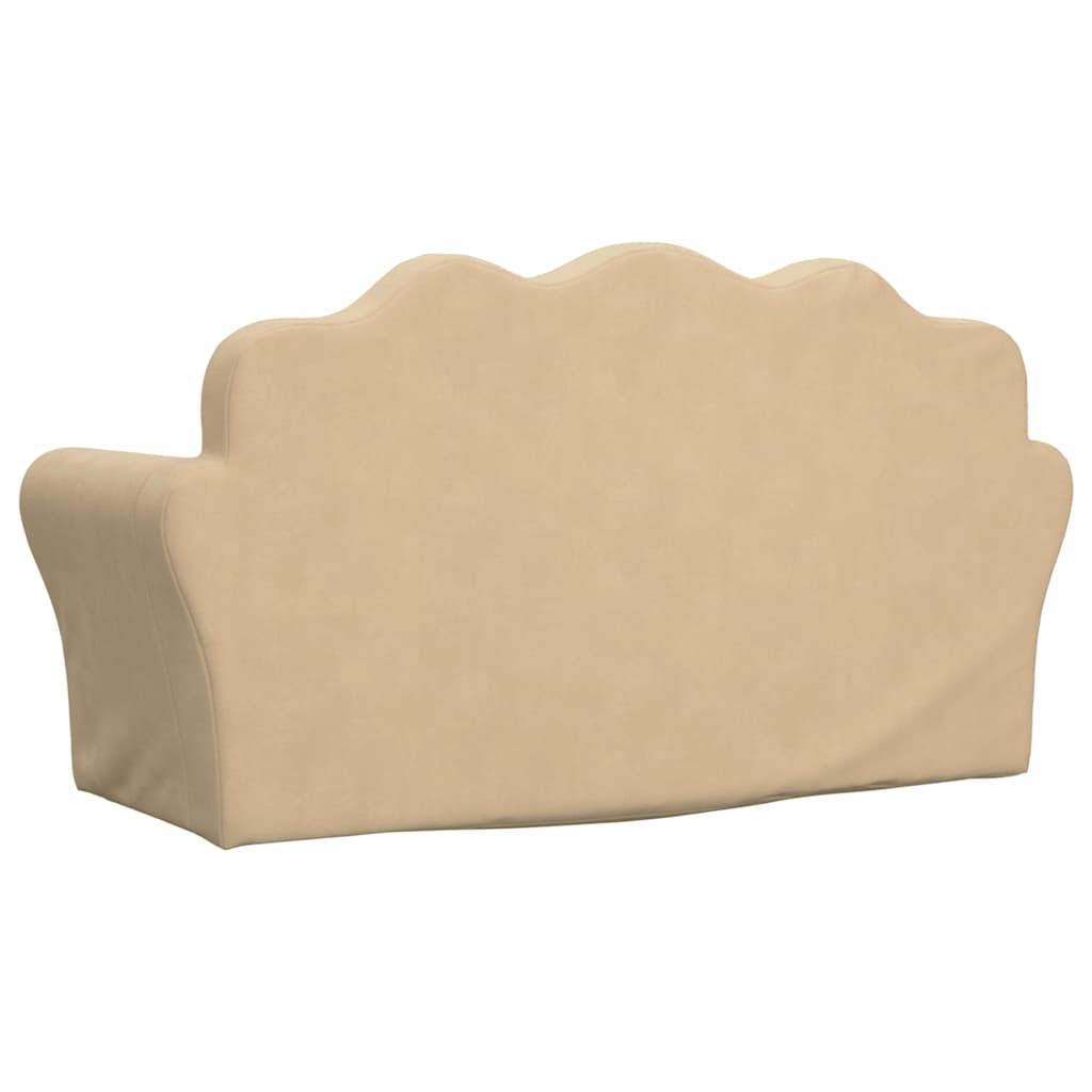 vidaXL Sofa dla dzieci, 2-os. , kremowa, miękki plusz
