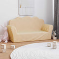 vidaXL Sofa dla dzieci, 2-os. , kremowa, miękki plusz