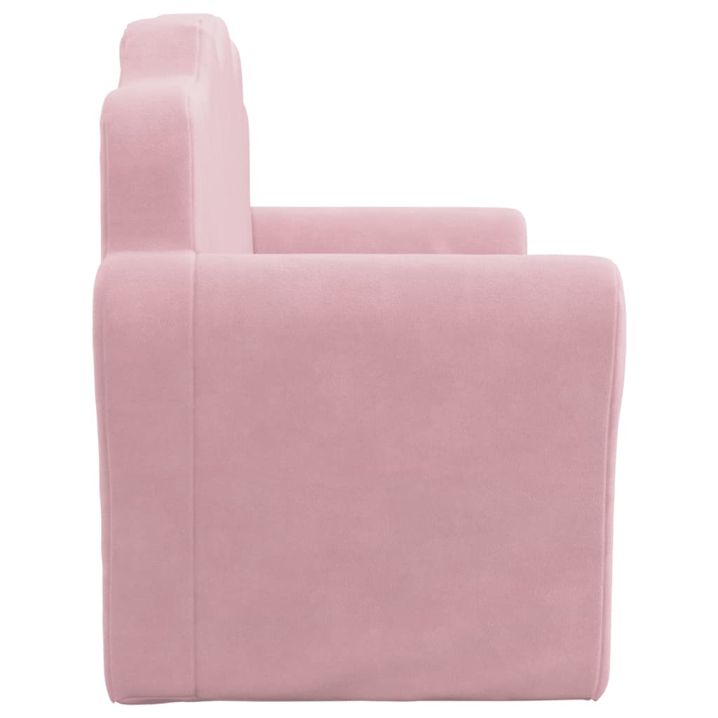 vidaXL Sofa dziecięca 2-osobowa, różowa, miękka, pluszowa
