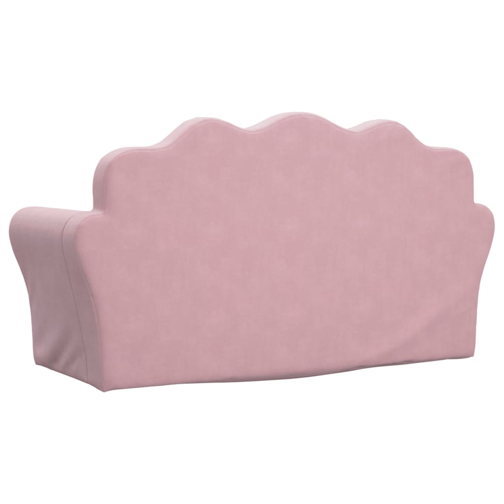 vidaXL Sofa dziecięca 2-osobowa, różowa, miękka, pluszowa