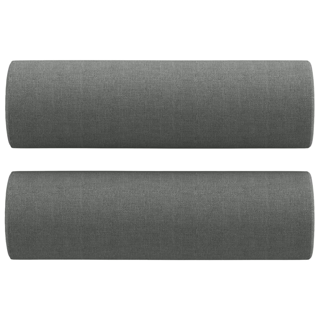vidaXL 2-osobowa sofa z poduszkami, ciemnoszara, 120 cm, tkanina