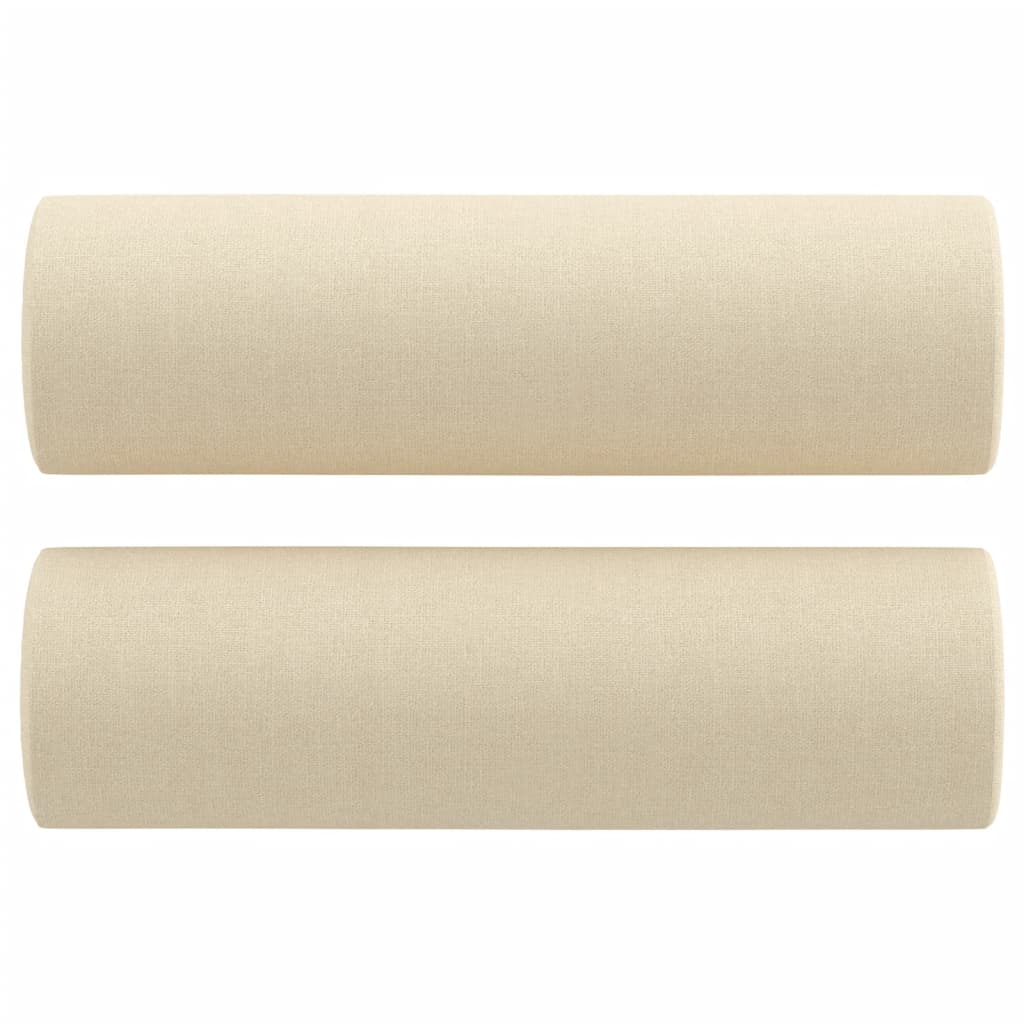 vidaXL 2-osobowa sofa z poduszkami, kremowa, 120 cm, tkanina