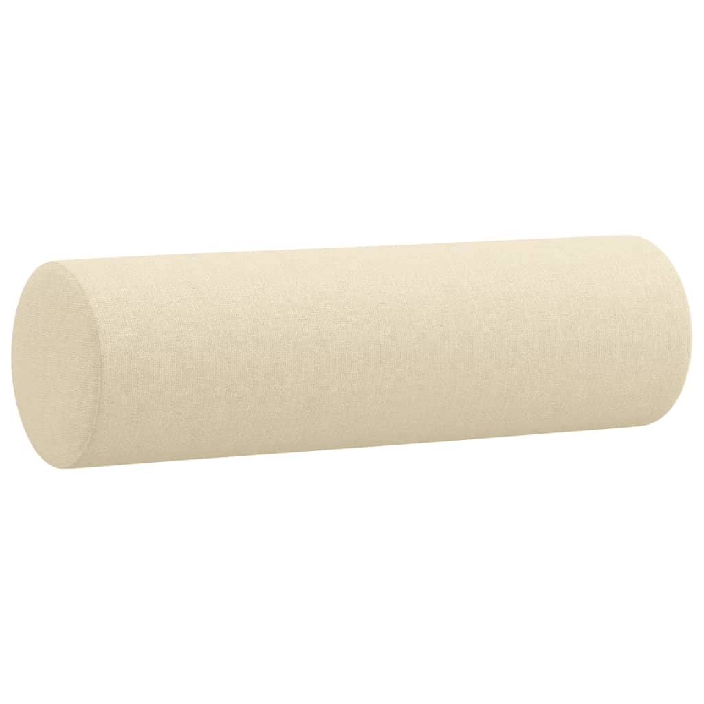 vidaXL 2-osobowa sofa z poduszkami, kremowa, 120 cm, tkanina