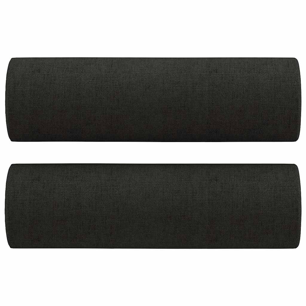 vidaXL 2-osobowa sofa z poduszkami, czarna, 120 cm, tkanina