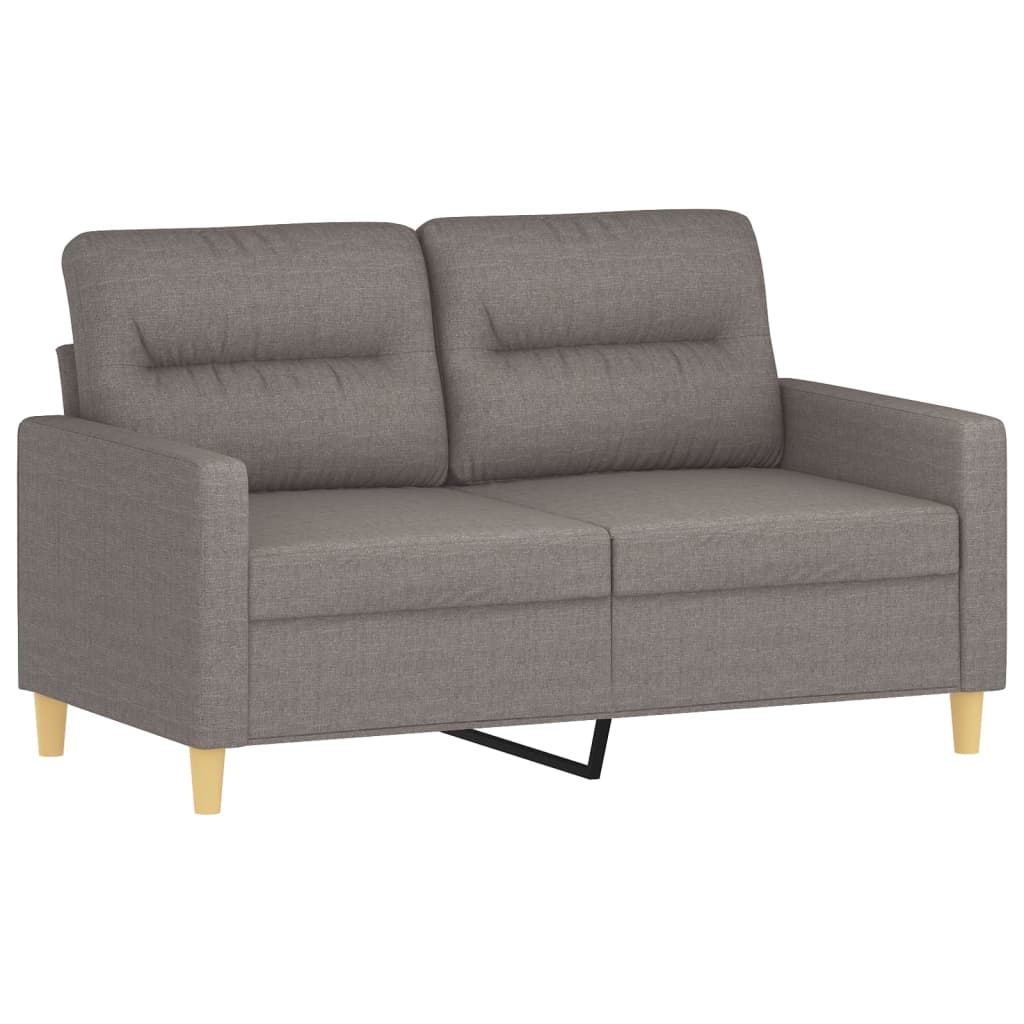 vidaXL 2-osobowa sofa z poduszkami, taupe, 120 cm, tkanina