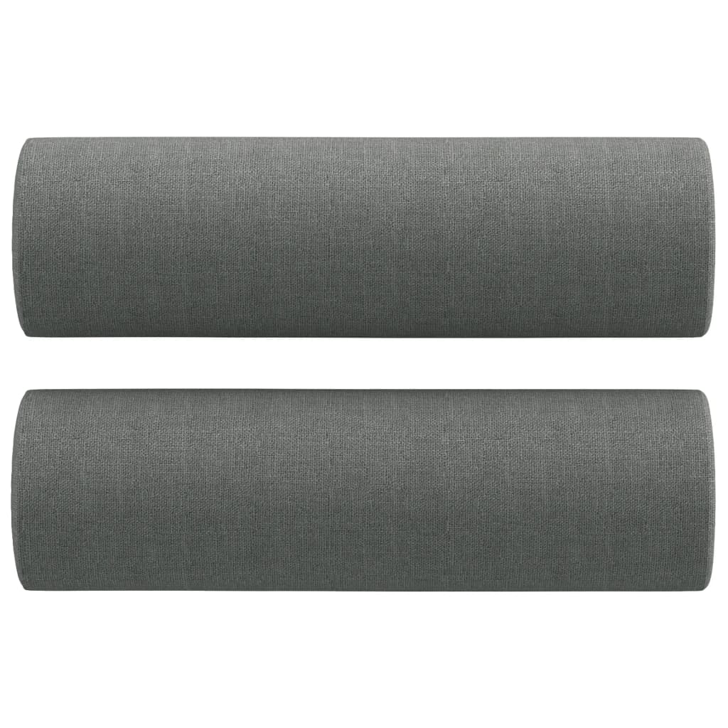 vidaXL 2-osobowa sofa z poduszkami, ciemnoszara, 140 cm, tkanina