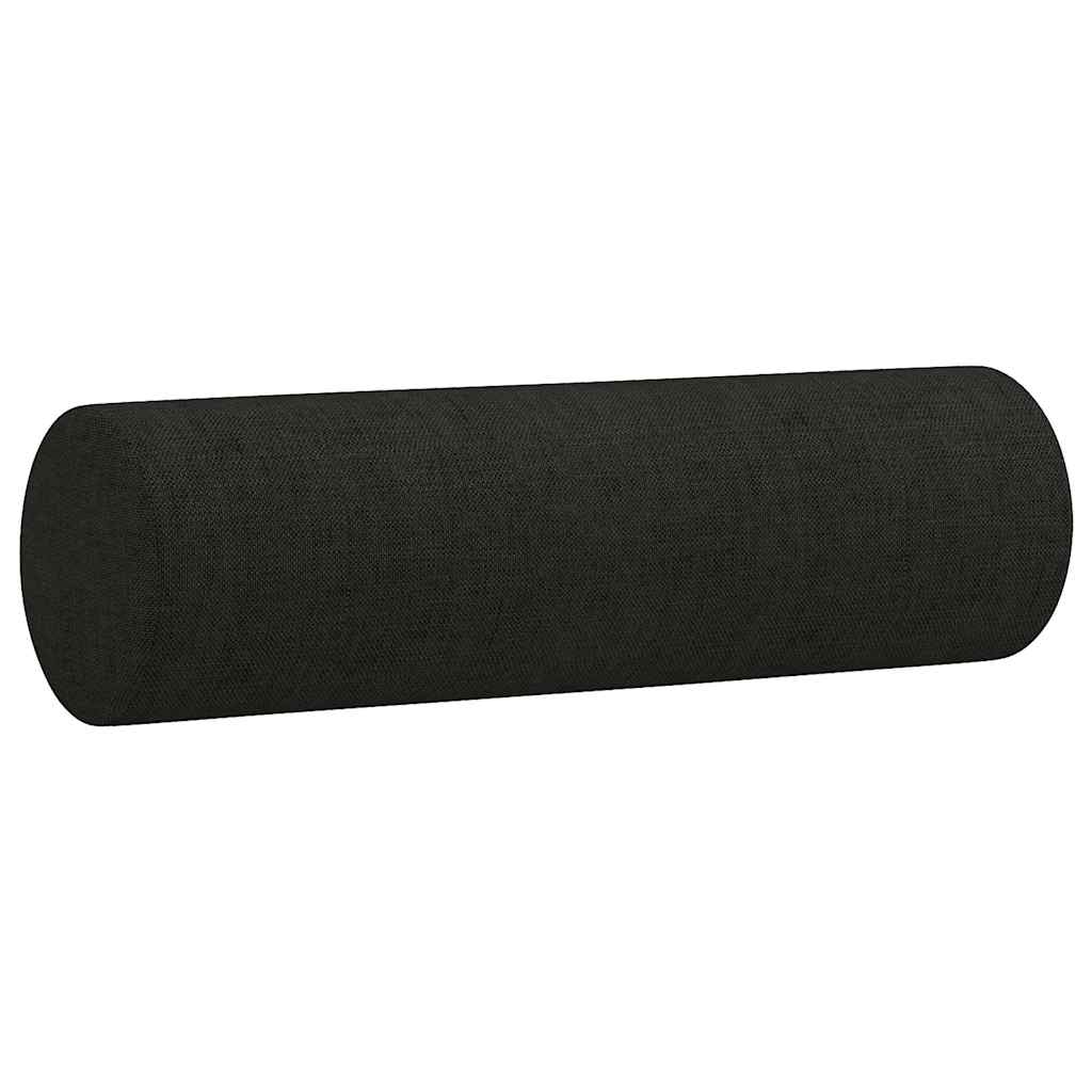 vidaXL 2-osobowa sofa z poduszkami, czarna, 140 cm, tkanina
