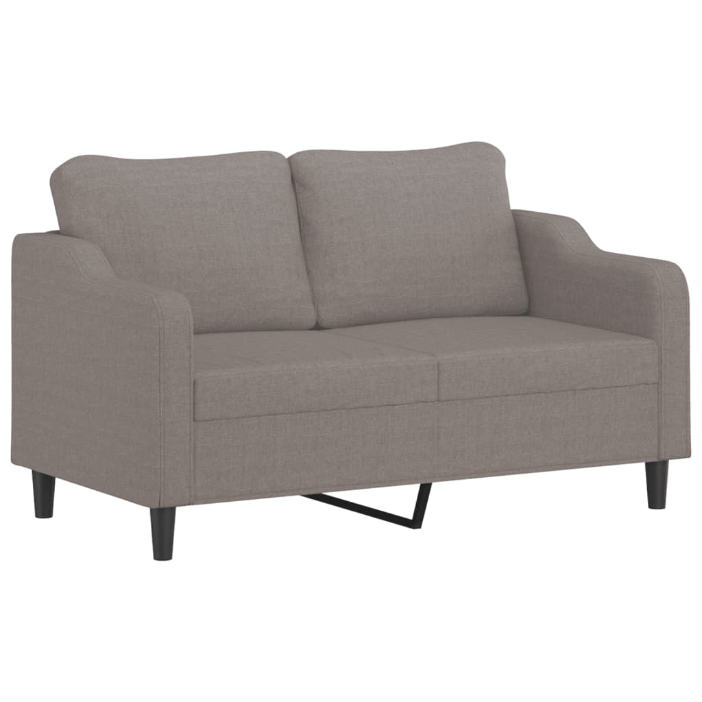 vidaXL 2-osobowa sofa z poduszkami, kolor taupe, 140 cm, tkanina