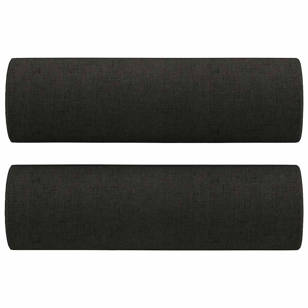 vidaXL 3-osobowa sofa z poduszkami, czarna, 180 cm, tkanina