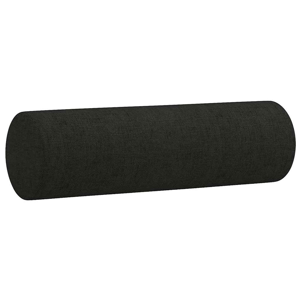vidaXL 3-osobowa sofa z poduszkami, czarna, 180 cm, tkanina