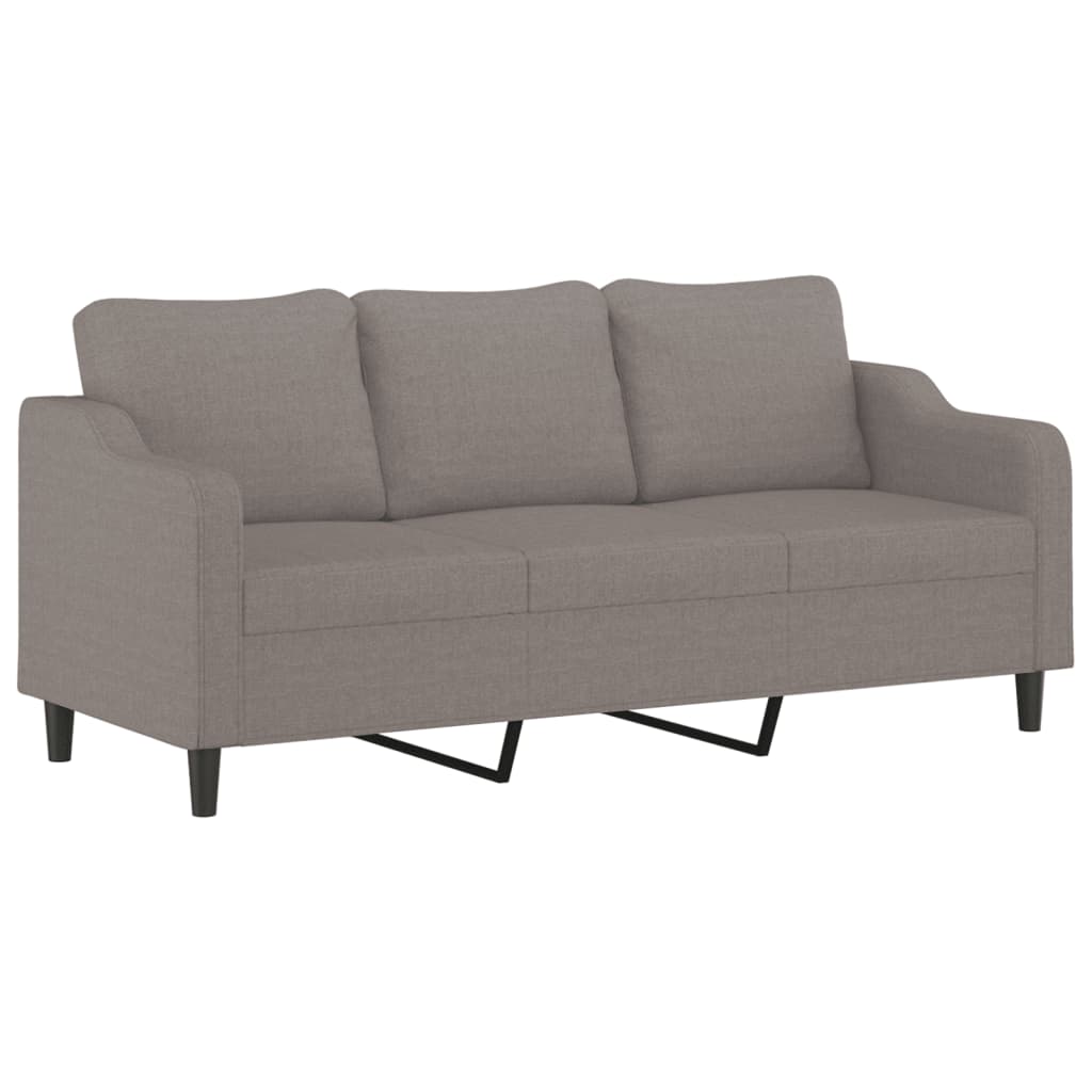 vidaXL 3-osobowa sofa z poduszkami, kolor taupe, 180 cm, tkanina