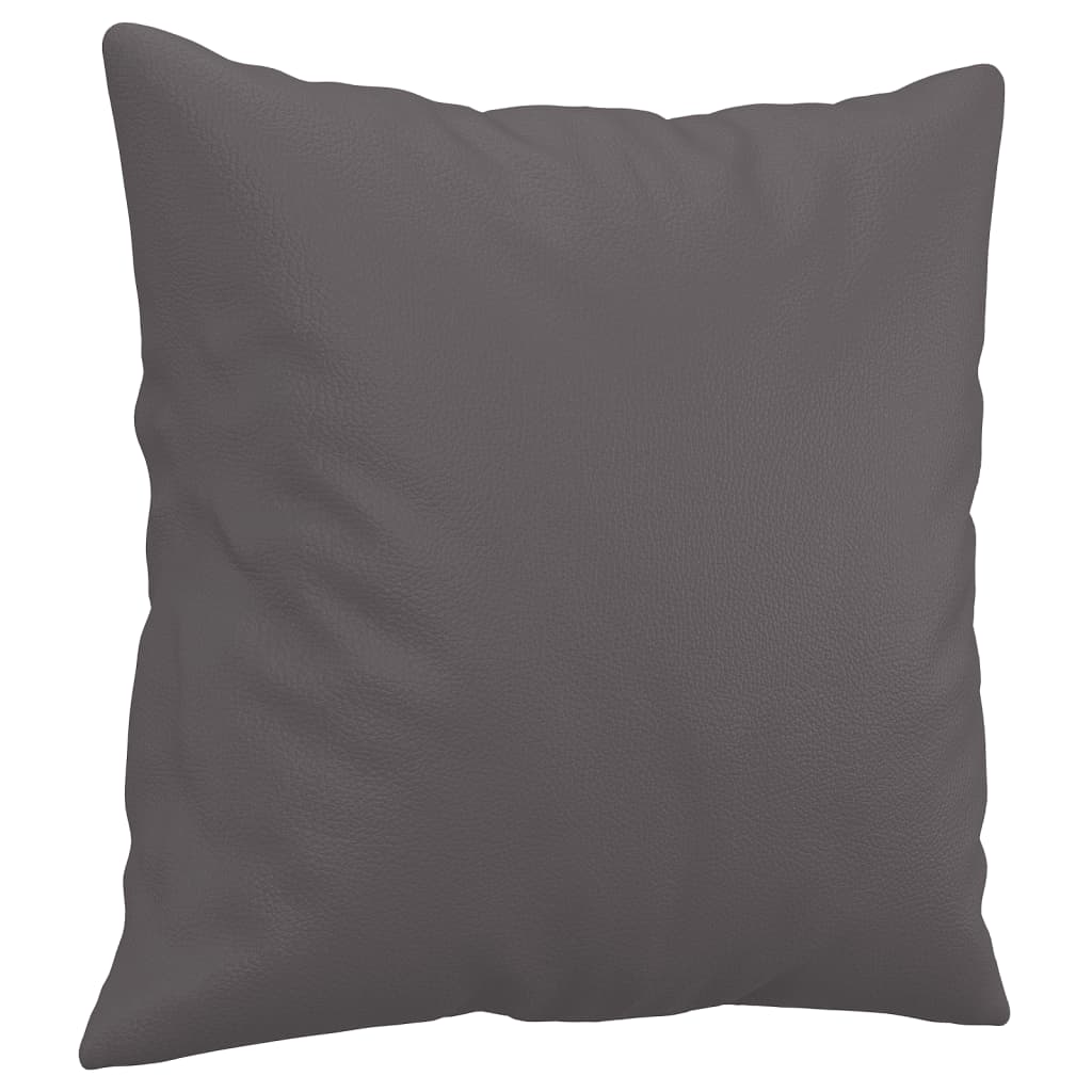 vidaXL 2-osobowa sofa z poduszkami, szara, 120 cm, sztuczna skóra
