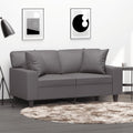 vidaXL 2-osobowa sofa z poduszkami, szara, 120 cm, sztuczna skóra