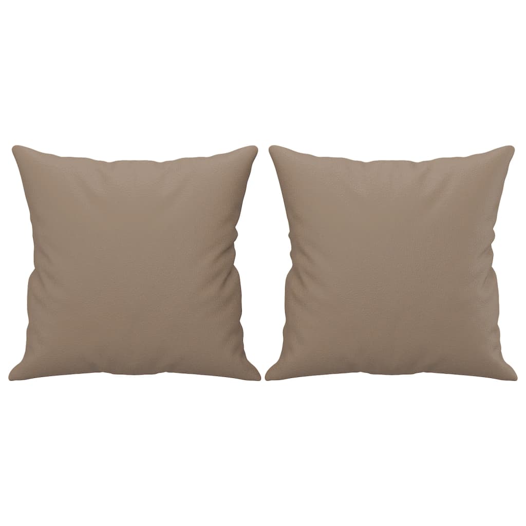 vidaXL 2-osobowa sofa z poduszkami, cappuccino, 120 cm, sztuczna skóra