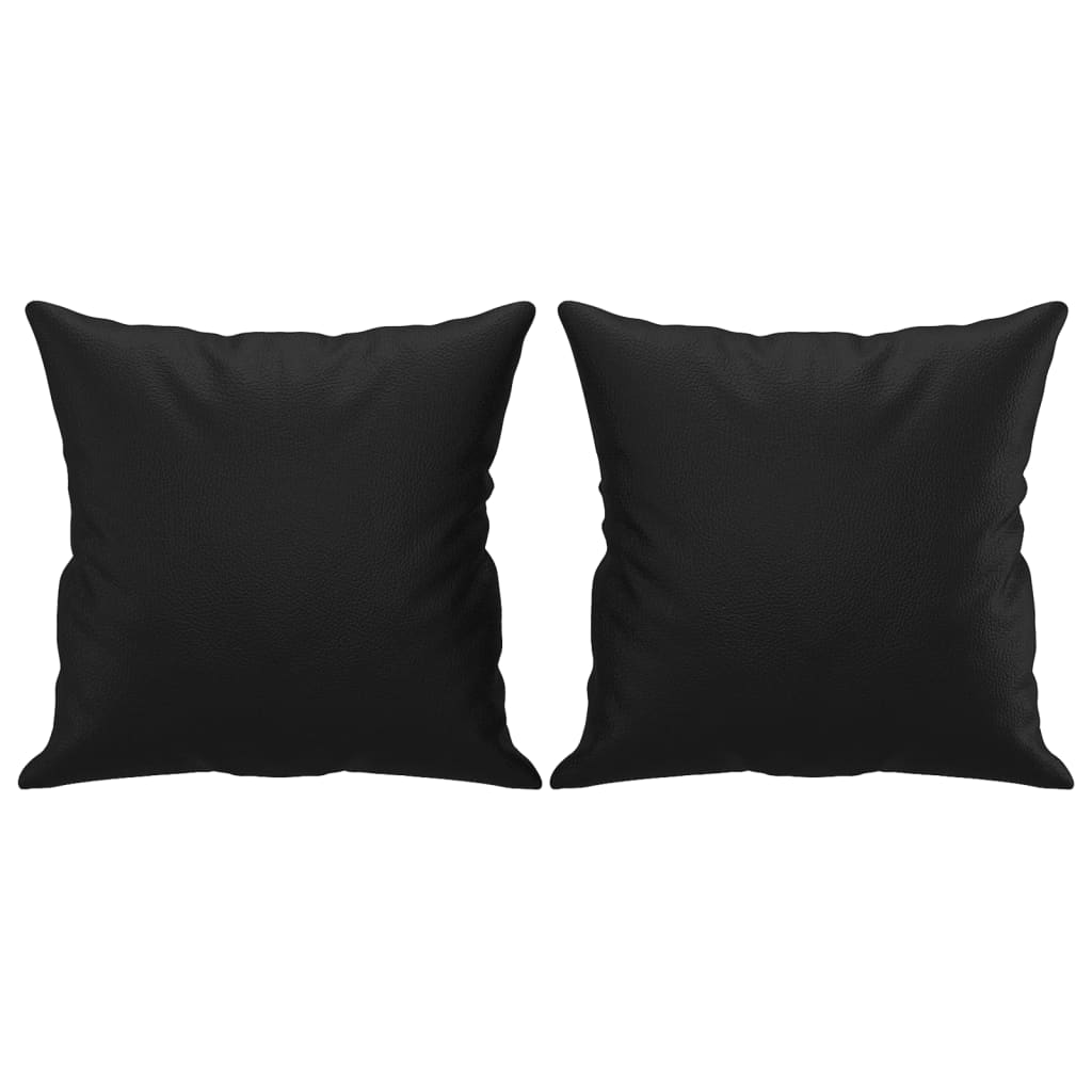 vidaXL 2-osobowa sofa z poduszkami, czarna, 140 cm, sztuczna skóra