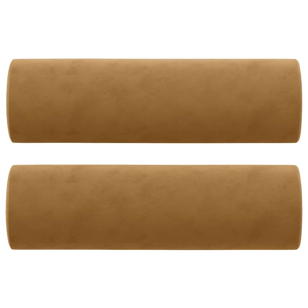 vidaXL 3-osobowa sofa z poduszkami, brązowa, 180 cm, aksamit