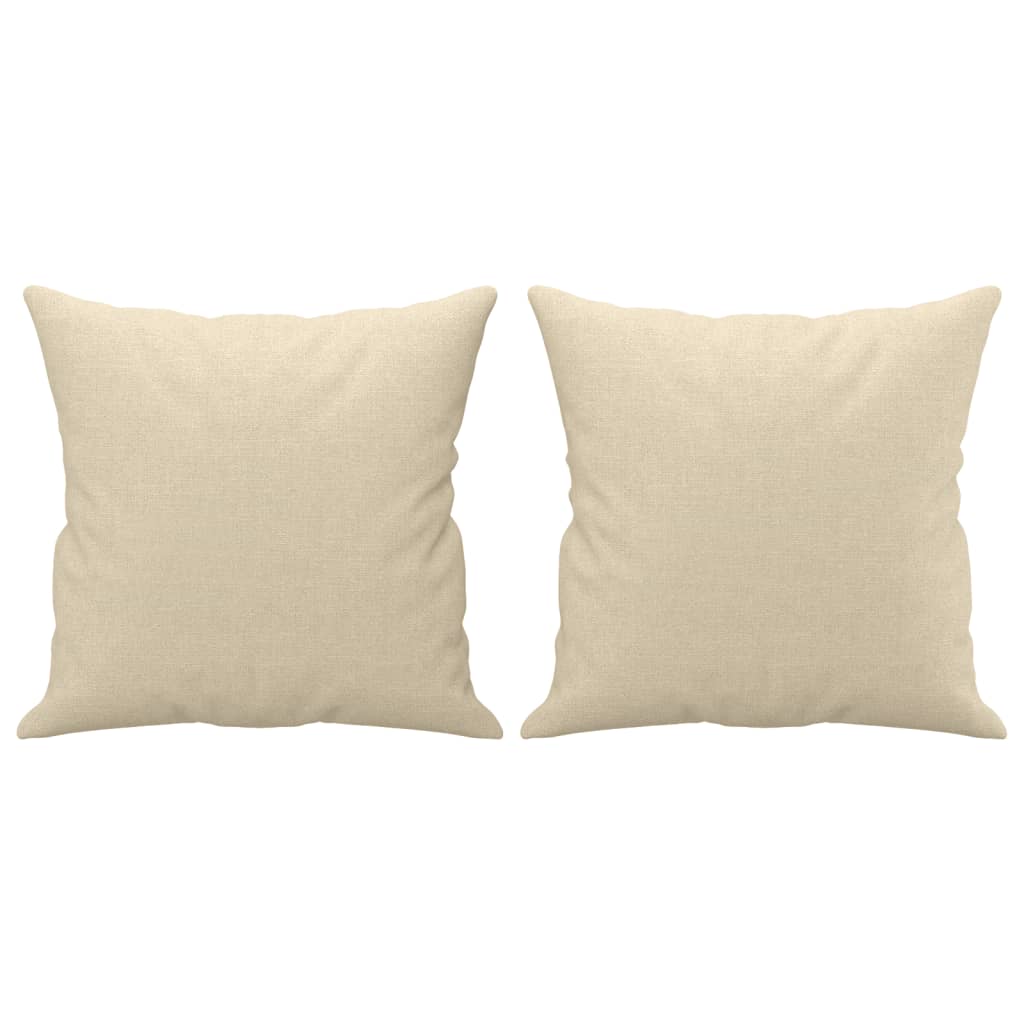 vidaXL 2-osobowa sofa z poduszkami, kremowa, 120 cm, tkanina