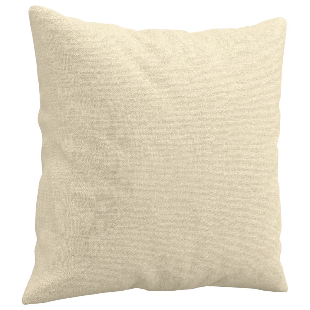 vidaXL 2-osobowa sofa z poduszkami, kremowa, 120 cm, tkanina