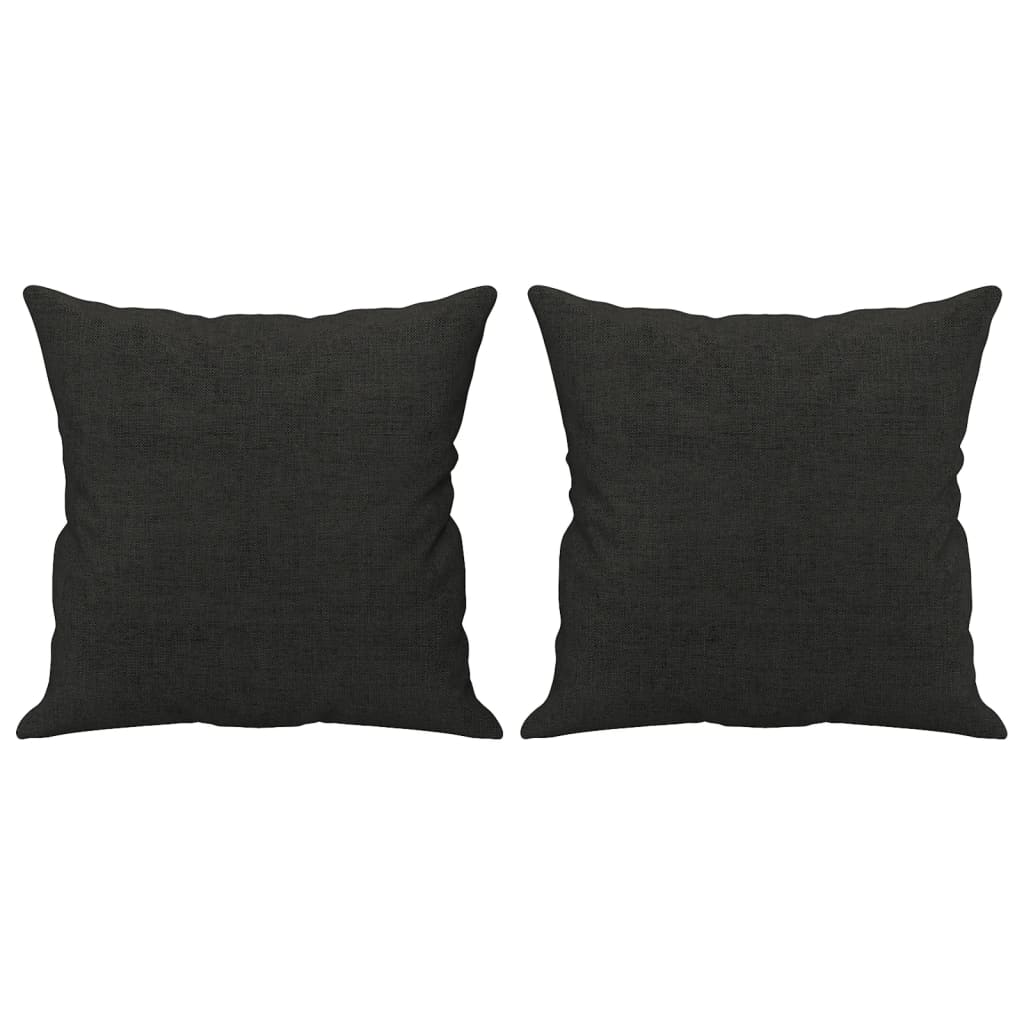 vidaXL 2-osobowa sofa z poduszkami, czarna, 120 cm, tkanina