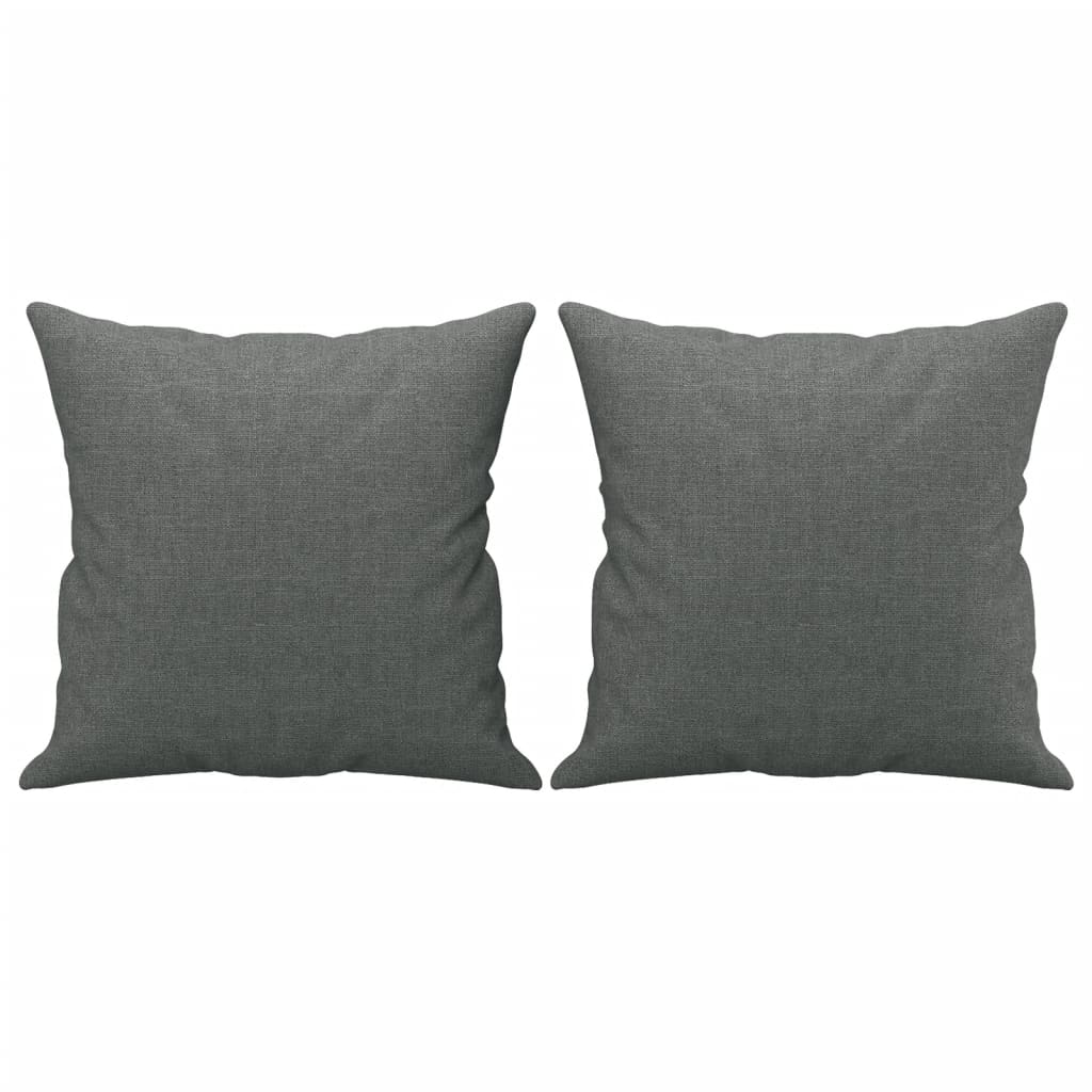 vidaXL 2-osobowa sofa z poduszkami, ciemnoszara, 140 cm, tkanina