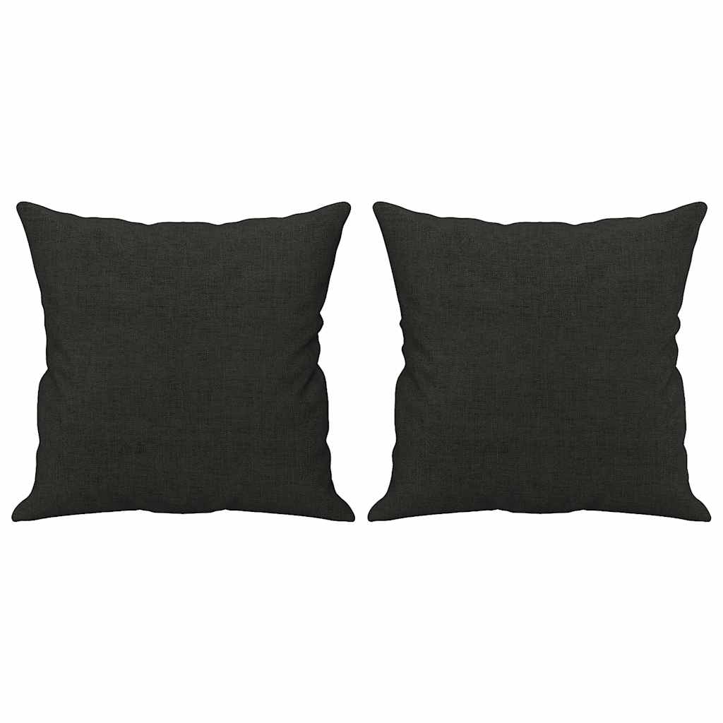 vidaXL 2-osobowa sofa z poduszkami, czarna, 140 cm, tkanina