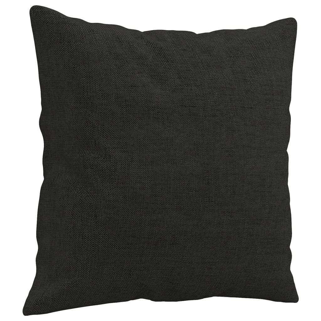 vidaXL 2-osobowa sofa z poduszkami, czarna, 140 cm, tkanina