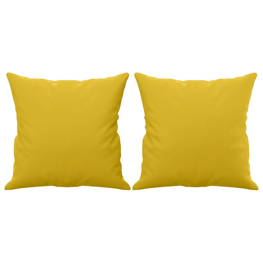 vidaXL 2-osobowa sofa z poduszkami, żółta, 120 cm, aksamit