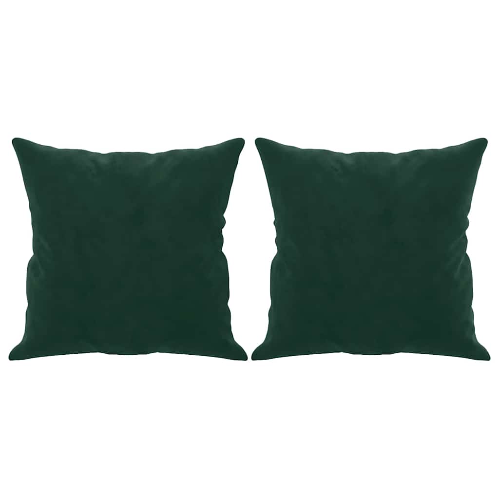 vidaXL 2-osobowa sofa z poduszkami, ciemnozielona, 140 cm, aksamit