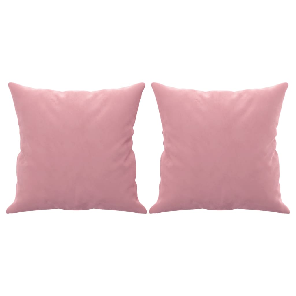 vidaXL 2-osobowa sofa z poduszkami, różowa, 140 cm, aksamit