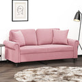 vidaXL 2-osobowa sofa z poduszkami, różowa, 140 cm, aksamit