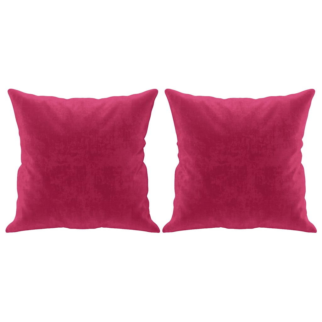vidaXL 2-osobowa sofa z poduszkami, winna czerwień, 140 cm, aksamit
