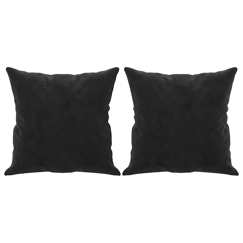 vidaXL 2-osobowa sofa z poduszkami, czarna, 140 cm, aksamit