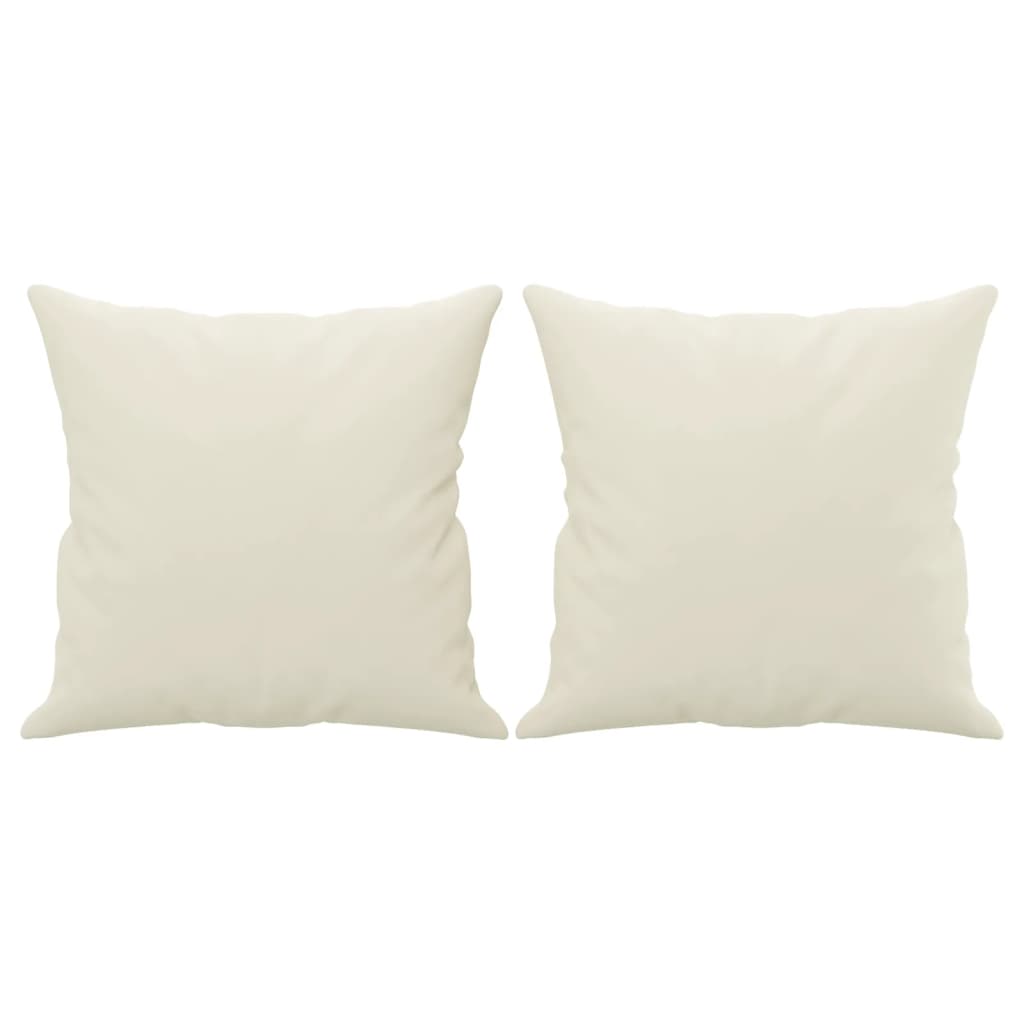vidaXL 2-osobowa sofa z poduszkami, kremowa, 140 cm, aksamit