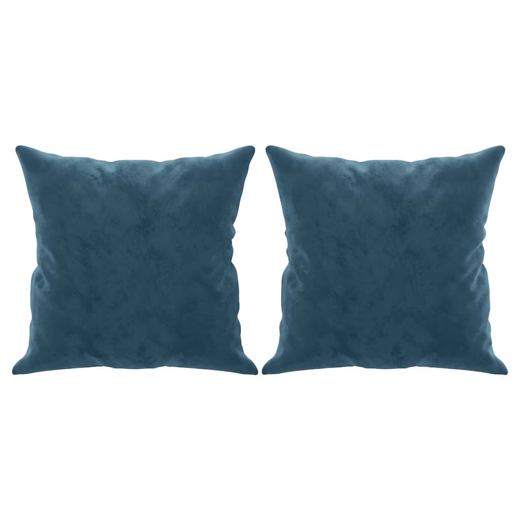 vidaXL 2-osobowa sofa z poduszkami, niebieska, 140 cm, aksamit