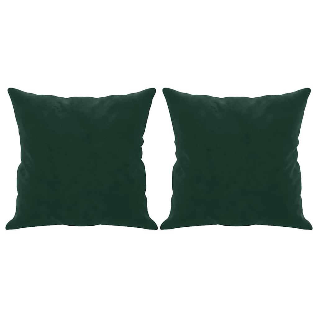 vidaXL 3-osobowa sofa z poduszkami, ciemnozielona, 180 cm, aksamit