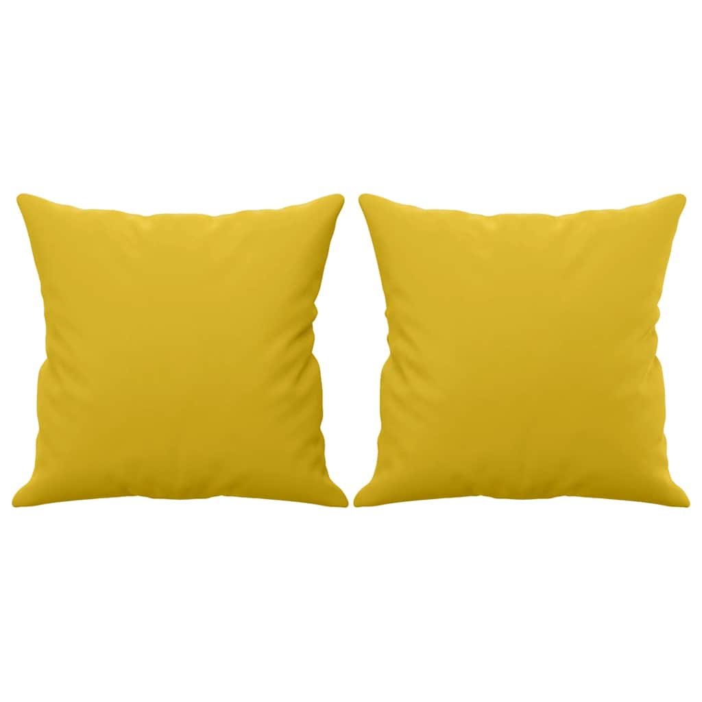 vidaXL 3-osobowa sofa z poduszkami, żółta, 180 cm, aksamit