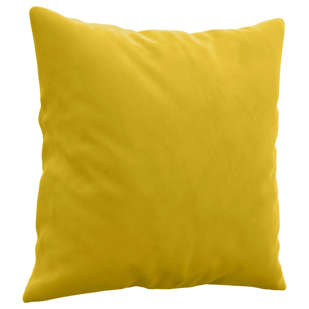 vidaXL 3-osobowa sofa z poduszkami, żółta, 180 cm, aksamit