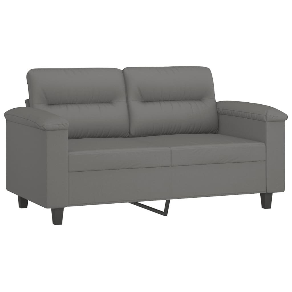 vidaXL 2-osobowa sofa z poduszkami, ciemnoszara, 120 cm, mikrofibra