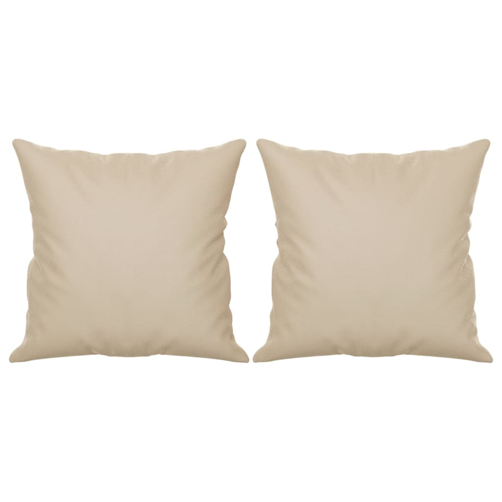 vidaXL 2-osobowa sofa z poduszkami, kremowa, 120 cm, mikrofibra