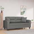 vidaXL 2-osobowa sofa z poduszkami, ciemnoszara, 140 cm, mikrofibra