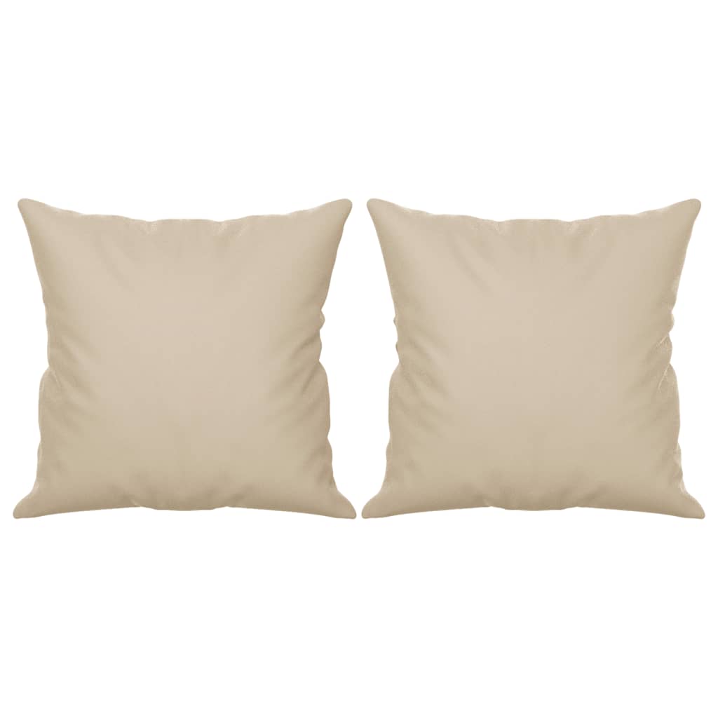 vidaXL 2-osobowa sofa z poduszkami, kremowa, 140 cm, mikrofibra