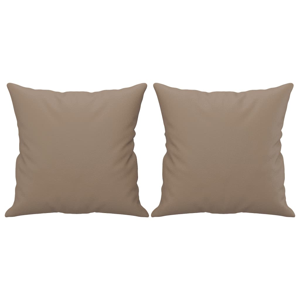 vidaXL 2-osobowa sofa z poduszkami, cappuccino, 140 cm, sztuczna skóra