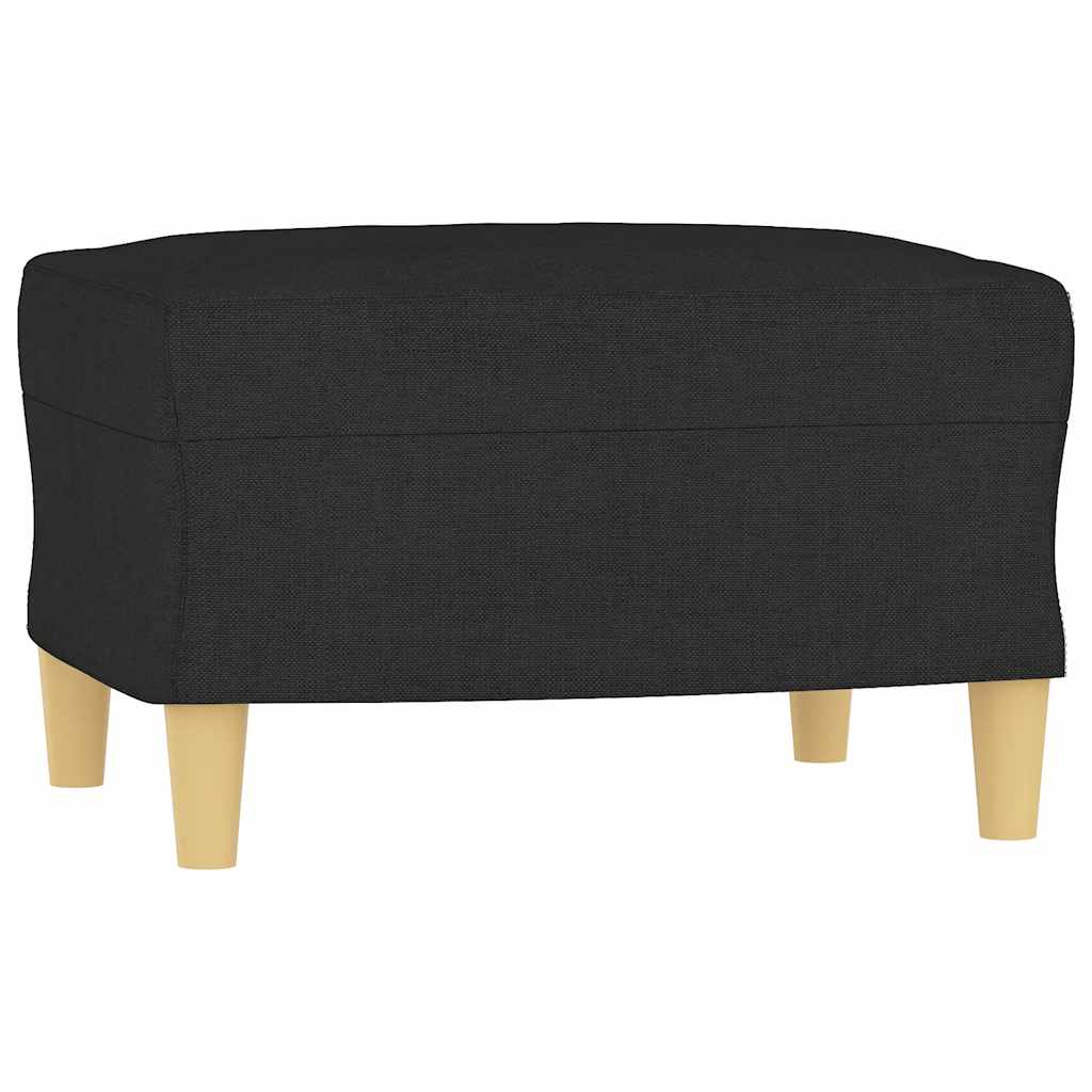 vidaXL Fotel z podnóżkiem, czarny, 60 cm, obity tkaniną